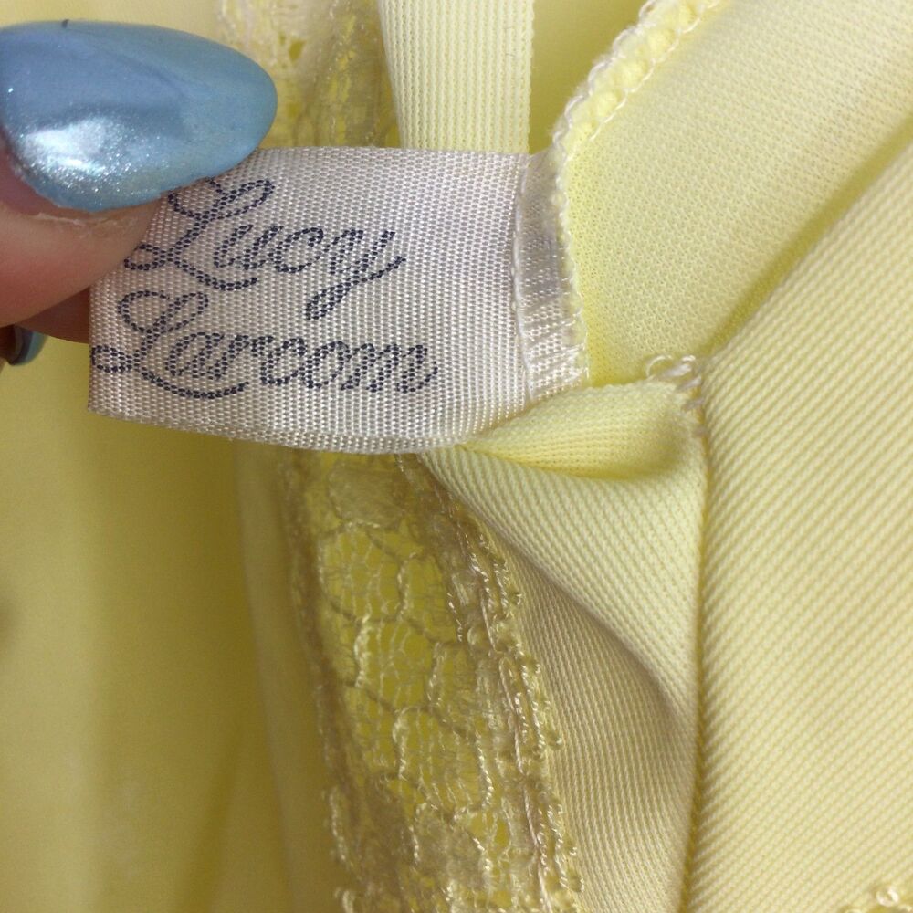 Lucy Larcom Womens Nightgown Maxi Dress V-Neck Sleeveless Pleated Yellow Size 36 - Picture 16 of 16